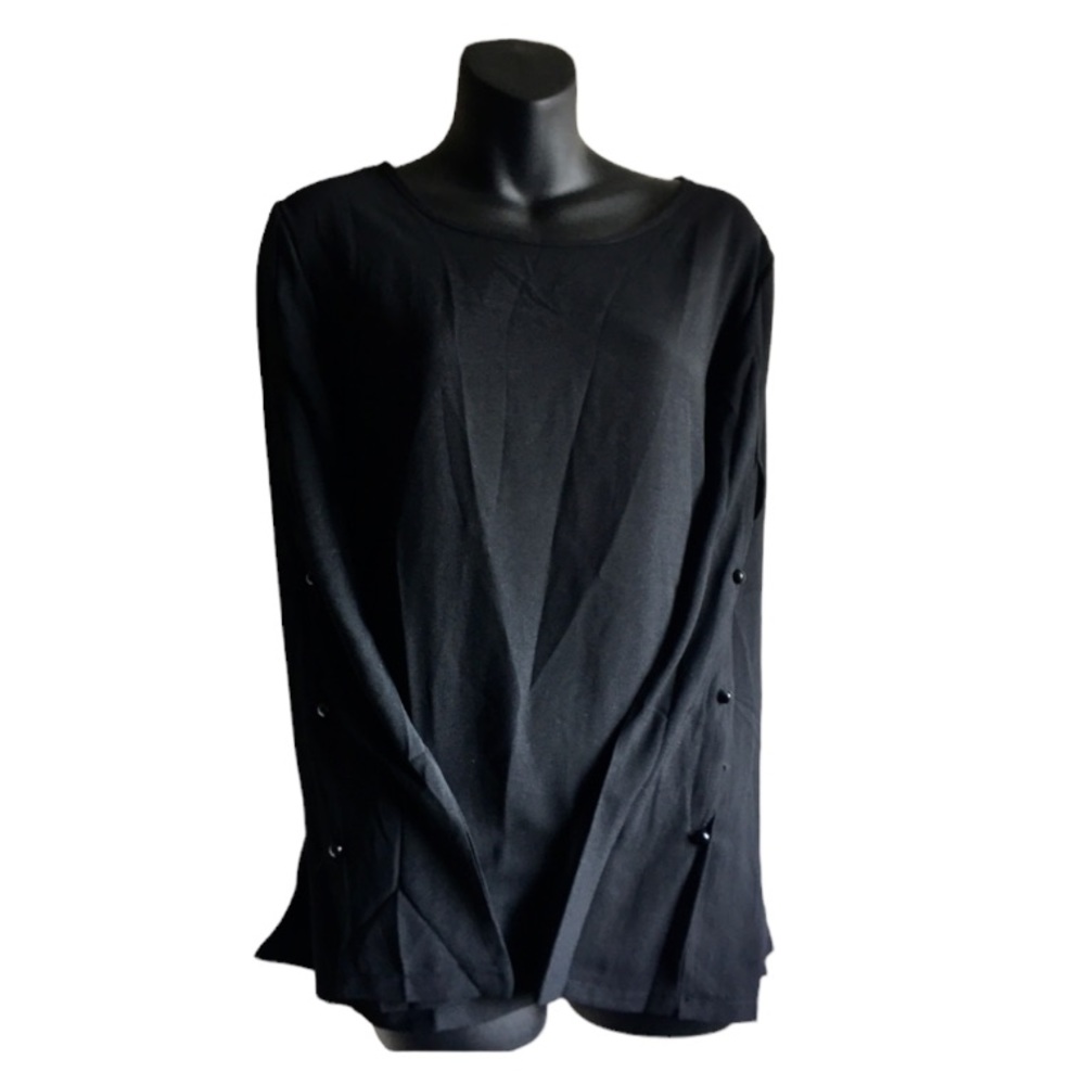 NWT Esther Elegant Black Blouse. Size XL